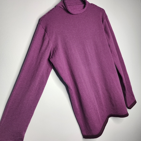 Title Nine Synergy Sweater Purple Striped Mock Neck Size XL - Picture 2 of 9